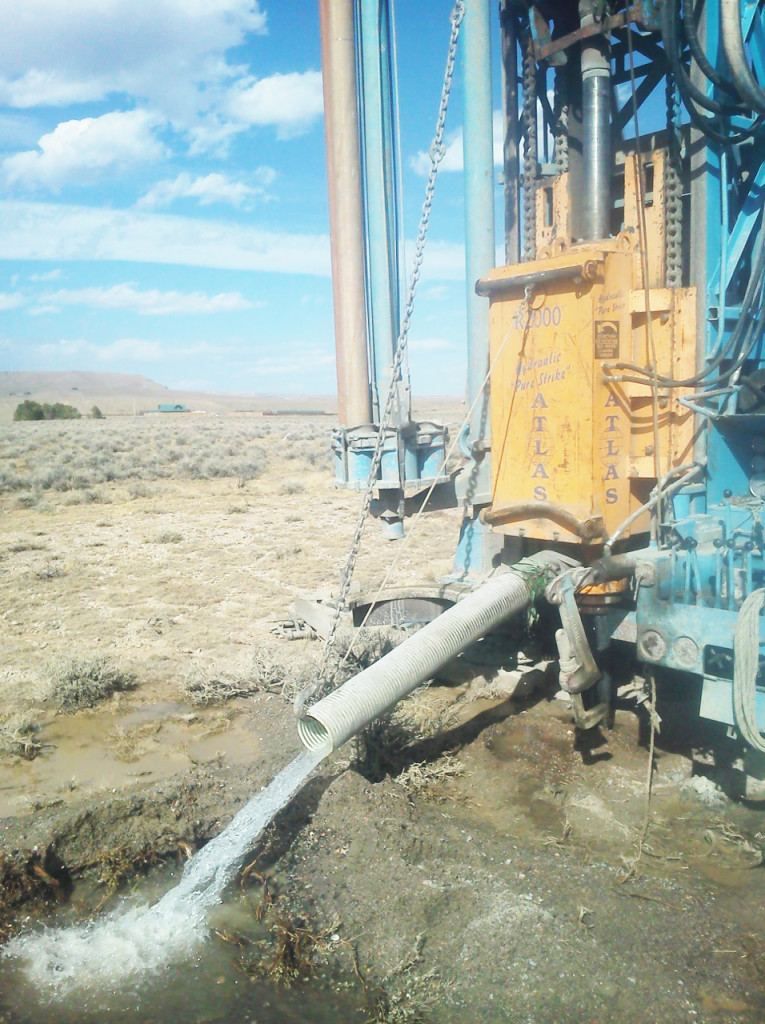 Drilling truck with water